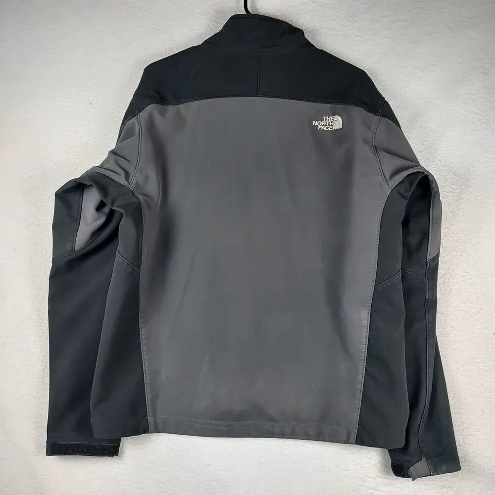 The North Face Apex Soft Shell Jacket Mens Medium Black Gray Full Zip